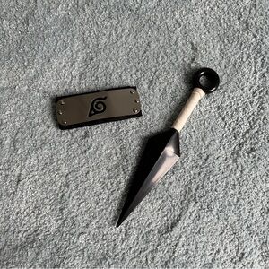 Naruto Anime Cosplay Set (Konoha Headband + Kunai Knife)
